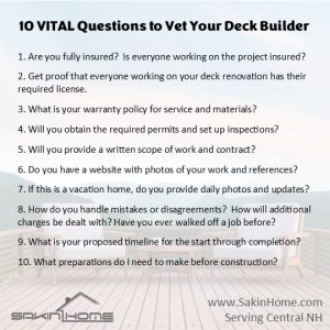 CRUCIAL QUESTIONS TO VET YOUR DECK BUILDER in NH